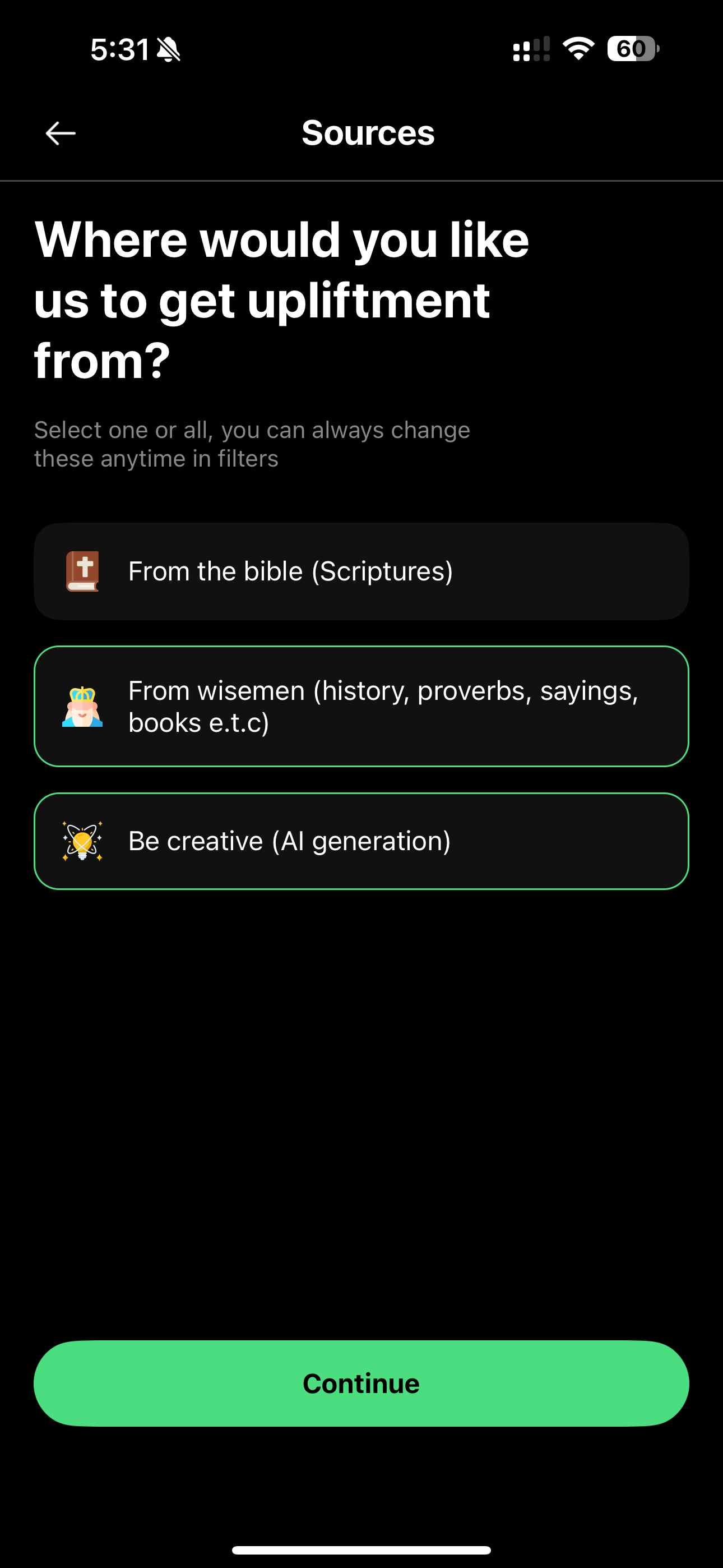 Choose Content Sources